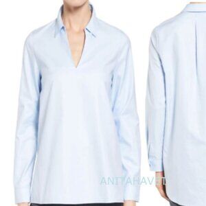 Nordstrom Collection – Popover Oxford High/Low Shirt BLUE BRUNNERA